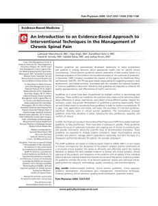 An Introduction to an Evidence-Based Approach to Interventional