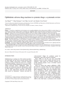 Ophthalmic adverse drug reactions to systemic drugs