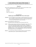 Lab Activity on the Causes of the Seasons