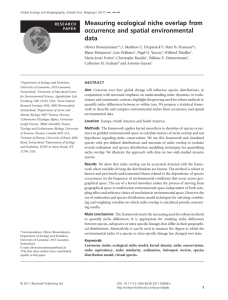 Measuring ecological niche overlap from occurrence and spatial