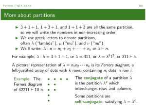 More about partitions