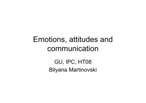 Emotions, attitudes and communication