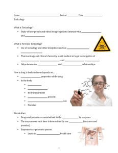 Toxicology Class Notes
