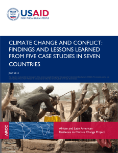 Climate Change and Conflict: Findings and Lessons Learned from