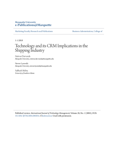 Technology and its CRM Implications in the Shipping Industry