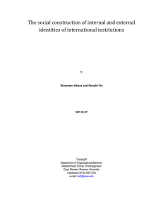 The social construction of internal and external identities of
