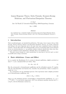 Linear-Response Theory, Kubo Formula, Kramers