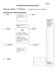 Topic: Simplifying Radical Expressions