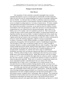 Musique Concrète Revisited Chris Mercer Our conception of what