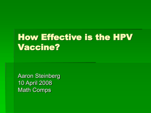 Mathematical models for the efficacy of Gardasil on instances of