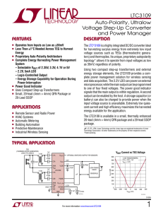 LTC3109 - Auto-Polarity, Ultralow Voltage Step