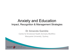 Anxiety and Education: Impact, Recognition and Management