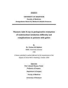 Thoracic inlet X-ray in perioperative evaluation of endotracheal