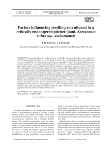 Factors influencing seedling recruitment in a critically endangered
