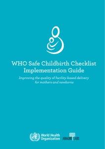 WHO Safe Childbirth Checklist Implementation Guide