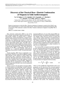 Discovery of the Classical Bose–Einstein Condensation of Magnons