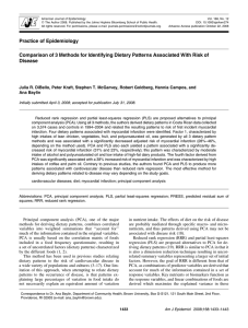 Comparison of 3 Methods for Identifying Dietary Patterns Associated