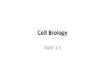 Topic 1.5 Cell Biology