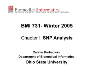 BMI 731 Chapter1: SNP Analysis