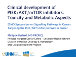 Clinical development of PI3K/AKT/mTOR inhibitors: Toxicity and
