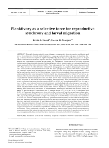 Planktivory as a selective force for reproductive synchrony and larval