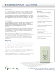 s-series switch – low VoltaGe