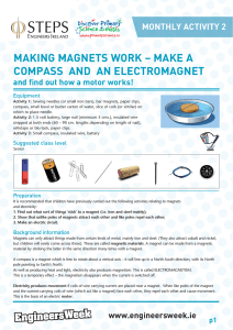 making magnets work – make a compass and an electromagnet