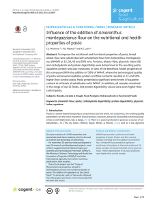 Influence of the addition of Amaranthus