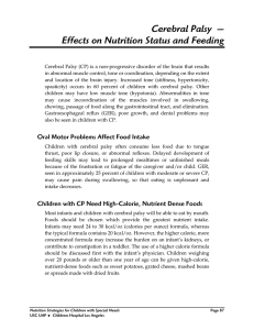 Effects on Nutrition Status and Feeding