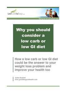 Why you should consider a low carb or low GI diet