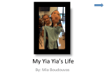 My Yia Yia`s Life - Episcopal Academy, The