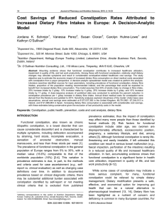 Cost Savings of Reduced Constipation Rates Attributed to Increased