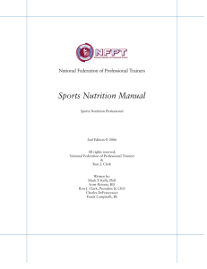 Sports Nutrition Manual