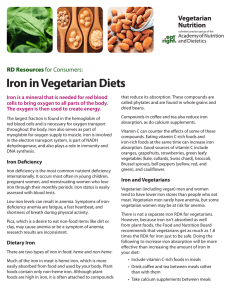 Iron in Vegetarian Diets
