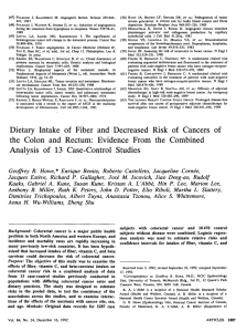 Dietary Intake of Fiber and Decreased Risk of