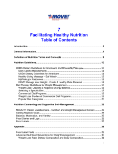 7 Facilitating Healthy Nutrition Table of Contents
