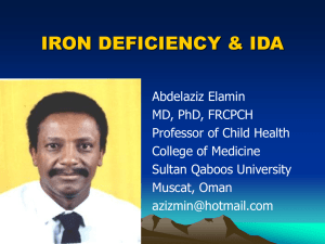 IRON DEFICIENCY &amp; IDA