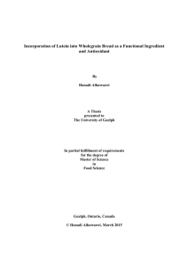 Incorporation of Lutein into Wholegrain Bread as a