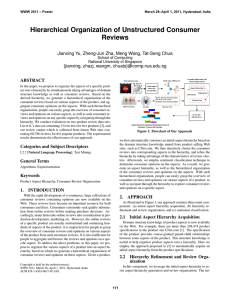 Poster ~ Hierarchical Organization of Unstructured Consumer Reviews