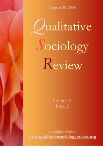 this issue - Qualitative Sociology Review