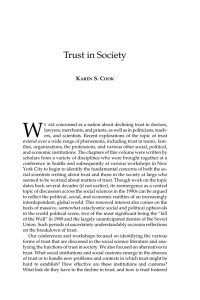 Trust in Society - Russell Sage Foundation