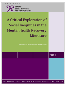A Critical Exploration of Social Inequities in the Mental Health