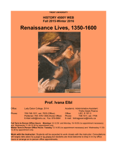Renaissance Lives - Trent University