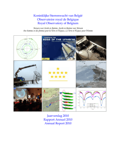 Annual Report 2010 - Koninklijke Sterrenwacht van België
