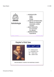 Astrobiología Kepler`s third law
