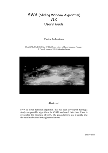 SWA (Sliding Window Algorithm) V1.0 User·s Guide