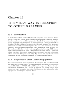 Chapter 15 THE MILKY WAY IN RELATION TO OTHER GALAXIES