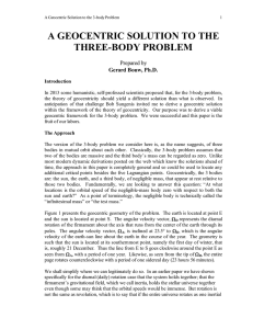 Geocentric solution to 3-body prob