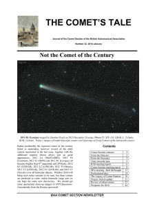 the comet`s tale - Institute of Astronomy