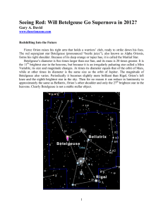 Seeing Red: Will Betelgeuse Go Supernova in